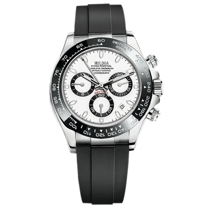 Panda di hollow-out fake mechanical watch men's real three-eye luminous calendar waterproof   TikTok fast hand
