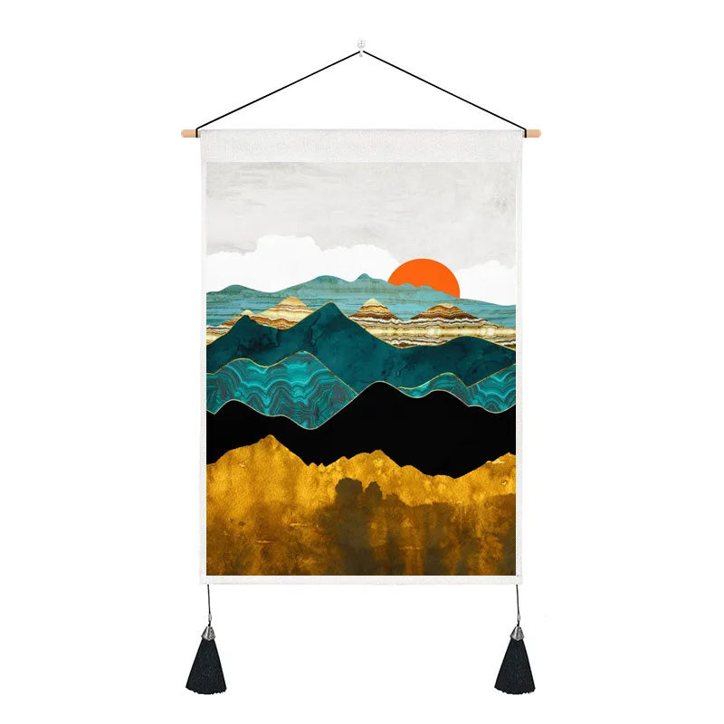 elegant landscape polyester tapestry artificial decorations