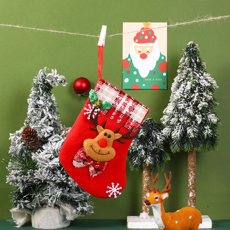 Christmas Cartoon Style Santa Claus Elk Holiday Festival Hanging Ornaments Decorative Props