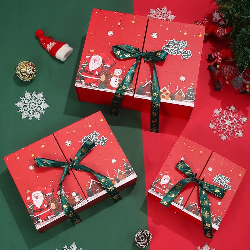 Large Size Christmas Gift Box With Thermal Cup Double Opening Design For Peaceful Night Candy Apple Packaging Scarf Included