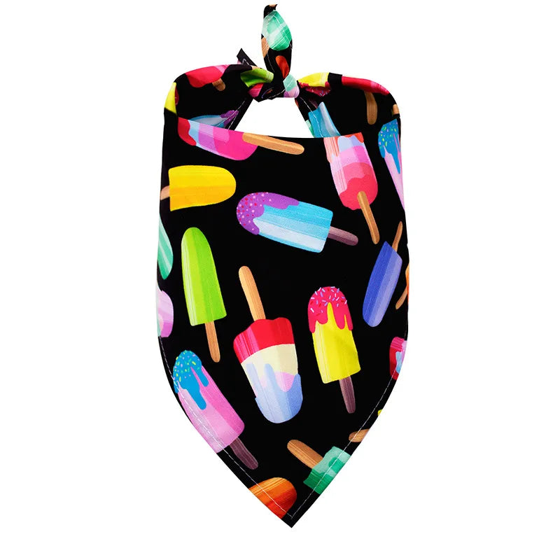 pet triangular scarf summer fruit series dog saliva towel large, medium and small pets bib hot wholesale