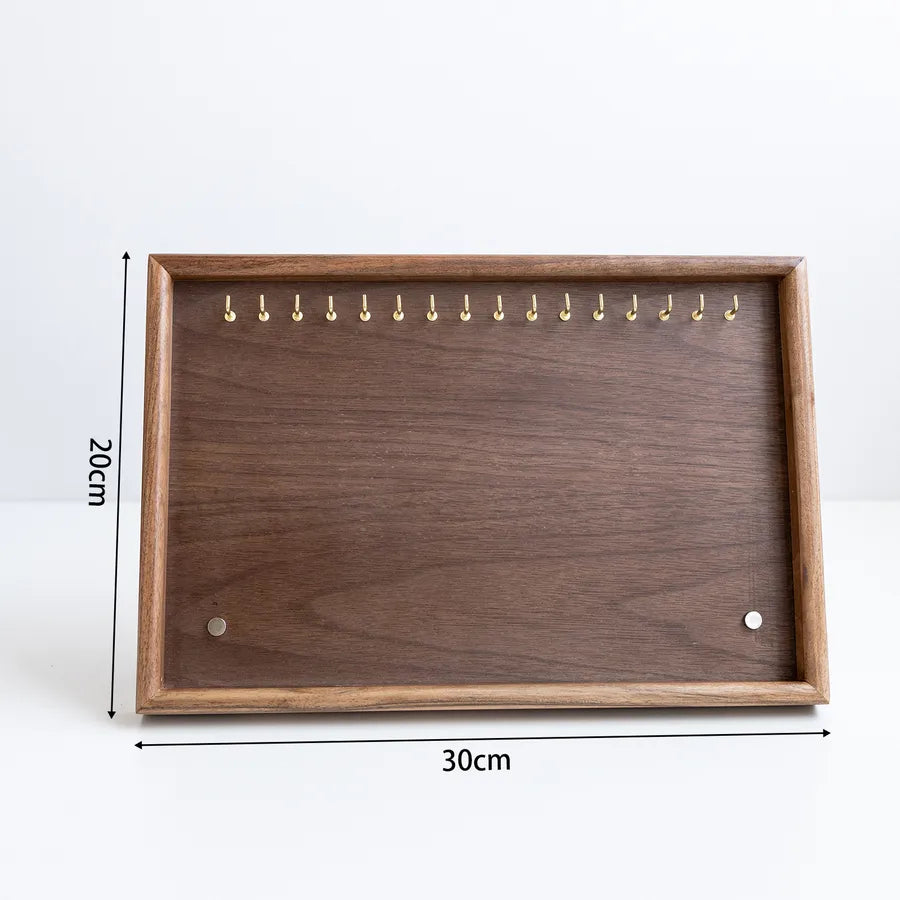 Walnut Wooden Bracelet Display Stand Crystal Ethnic Style Jewelry Organizer Hand Chain Earring Holder Craft Fair Stall Rack
