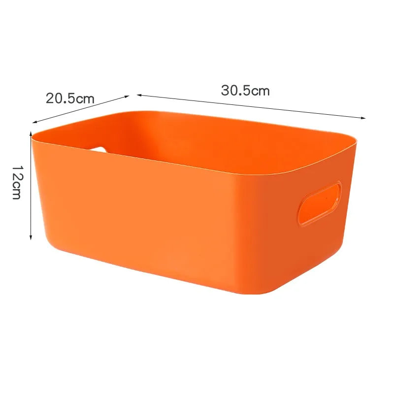 Simple Style Color Block Solid Color Plastic Storage Basket