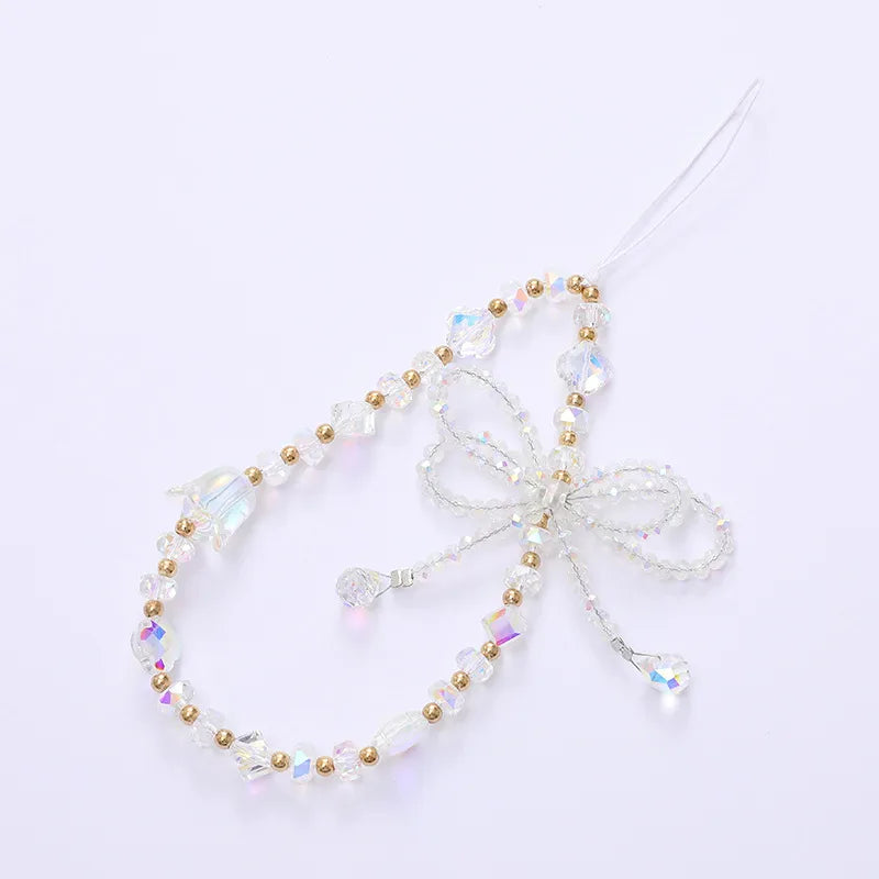 1 Piece Elegant Lady Butterfly Beaded Beaded Bag Pendant Mobile Phone Chain