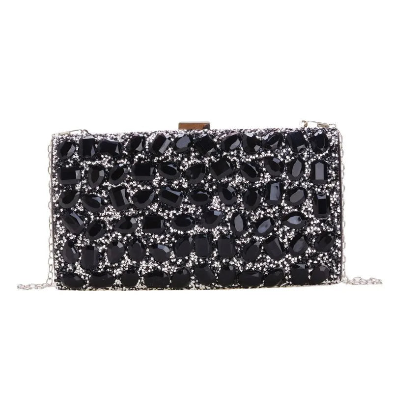 New   Rhinestone Square Banquet Annual Meeting Dress Holiday Clutch Bag Shoulder Bag Women's Bag