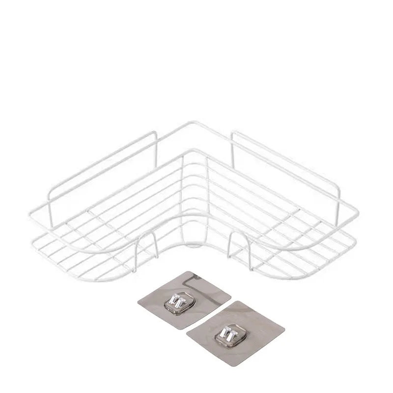 Bathroom Kitchen Corner Storage Rack Bathroom Wall Corner Tripod Corner Rack Iron Punch-free Storage Rack