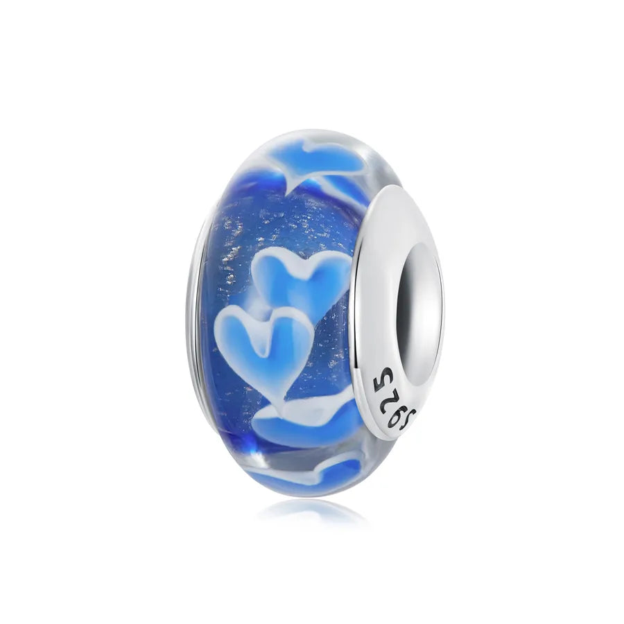 1 Piece 925 Sterling Silver glass Heart Shape Jewelry Accessories