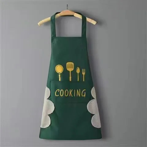 casual solid color pvc apron 1 piece