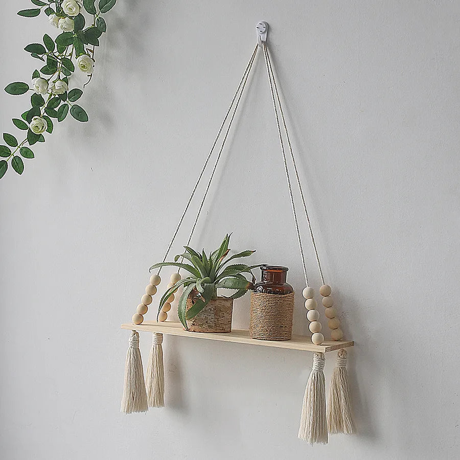 pastoral solid color wood pendant