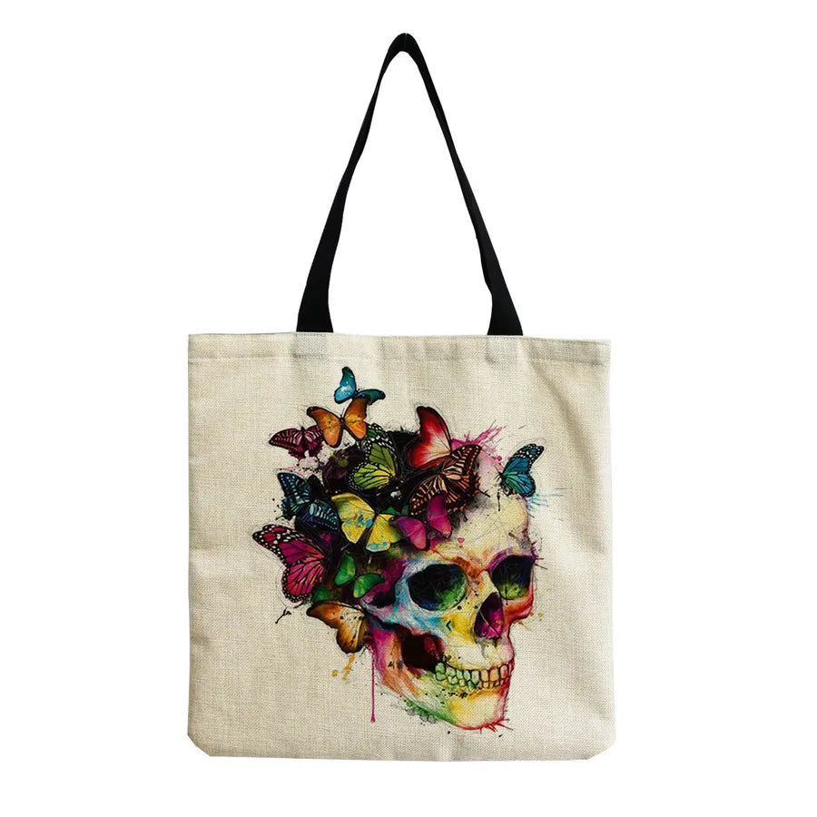 Unisex Casual Punk Skull Shopping bags