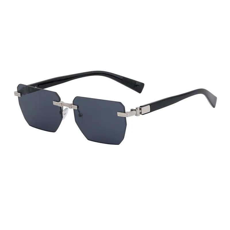 Vacation Solid Color Tinted Lenses Square Frameless Men's Sunglasses