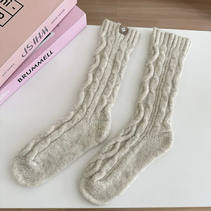 unisex casual solid color polyacrylonitrile fiber crew socks a pair
