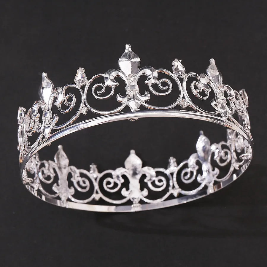 fashion crown alloy inlay artificial gemstones crown 1 piece
