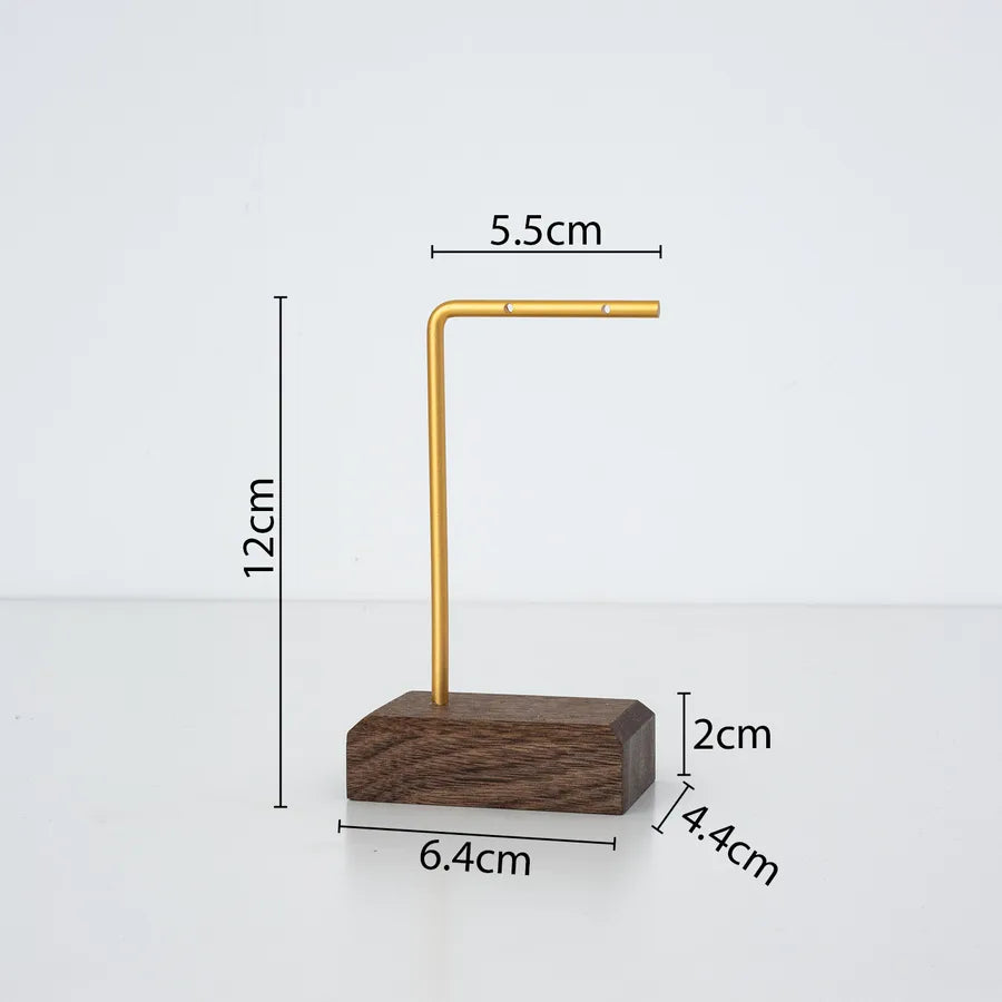 Walnut Wood Jewelry Earring Storage Tray Hook Stand Card Jewelry Accessories Display Photography Props Integrated Style Vintage