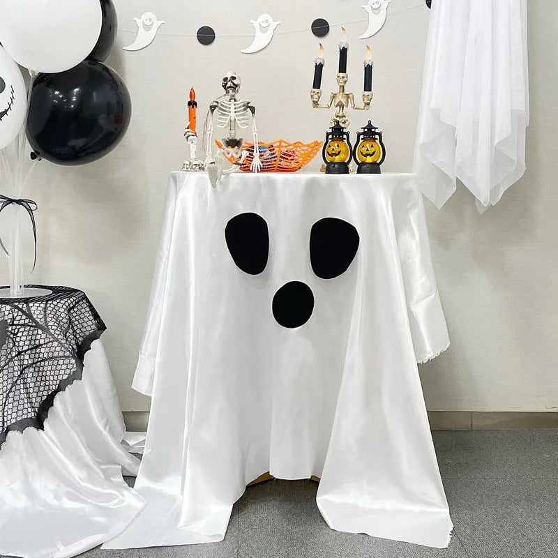 Disposable Ghost Tablecloth PVC Halloween Decoration Round Table Restaurant Bar Atmosphere Coffee Shop Props Festival Supplies