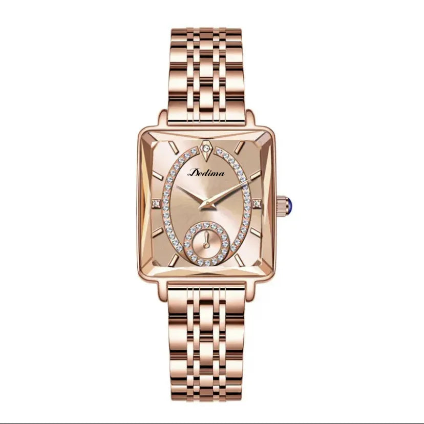 casual square double side snaps quartz women's watches