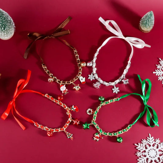 Fashionable Christmas Gift Santa Claus Pendant Necklace Trendy  Christmas Snowflake Creative Clavicle Chain