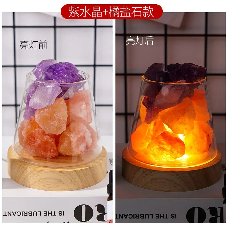 Chinoiserie Retro Geometric Crystal Ornaments Aromatherapy Small Night Lamp Lighting Accessories