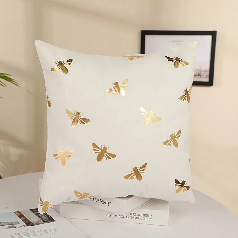 classical letter short plush pillow cases