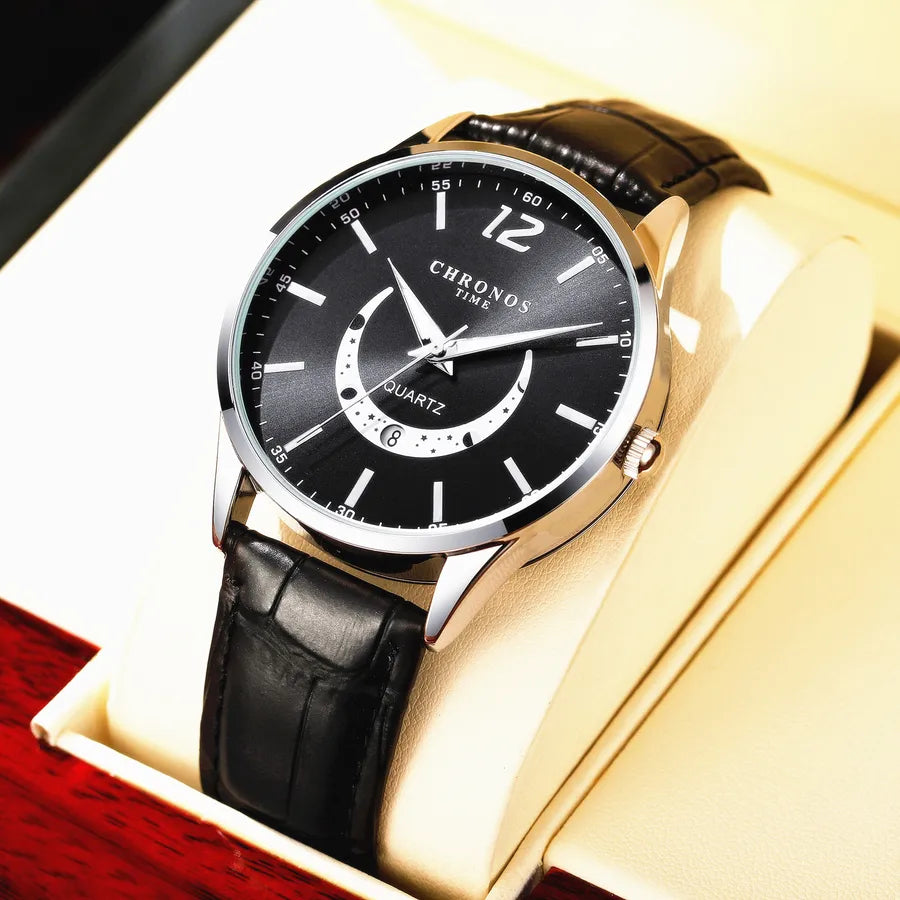 Casual Geometric Buckle Quartz Men's Watches