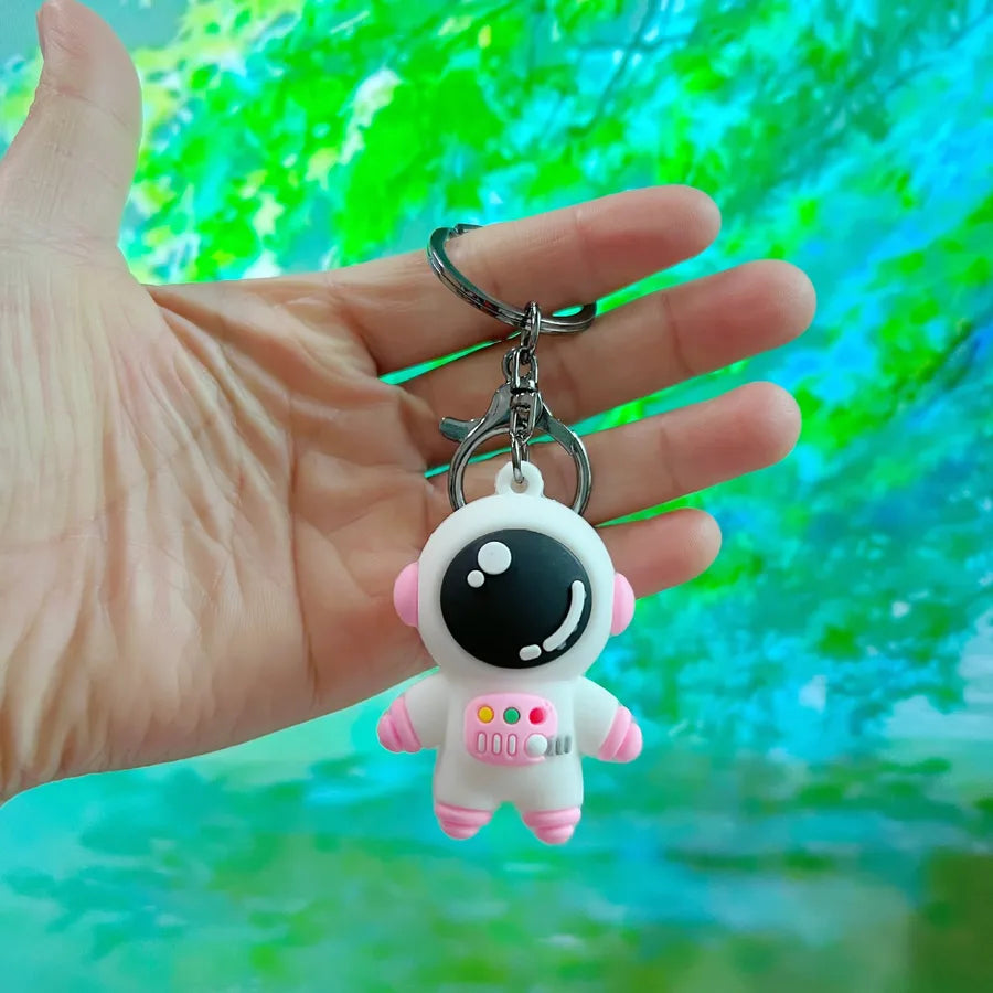 cute astronaut pvc unisex bag pendant keychain 1 piece