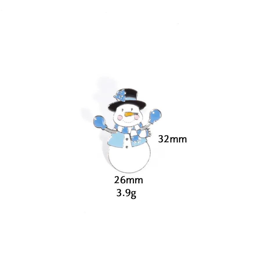 Christmas Snowman Series Metal Lapel Pin Winter Sweater Collar Pin Geometric Pattern British Vintage Style Unisex Lapel Brooch