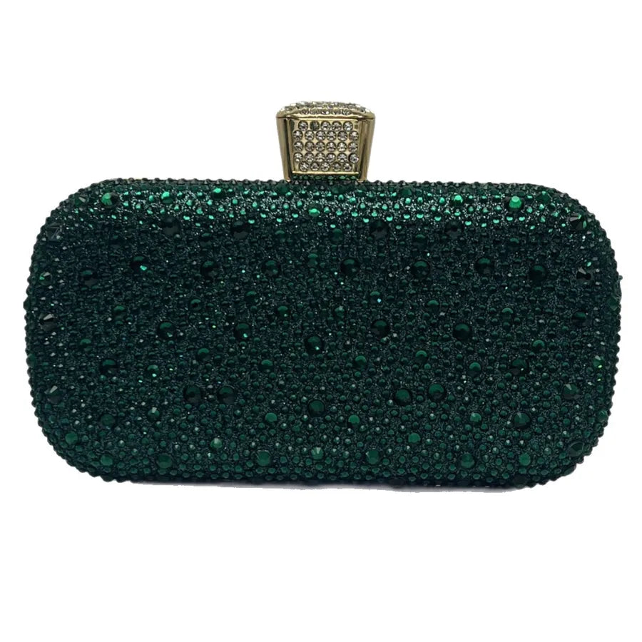 Elegant Shiny Luxury Women's Clutch Bag Fashionable Evening Handbag Stylish Polyester Square Box Bag With Chain Print
