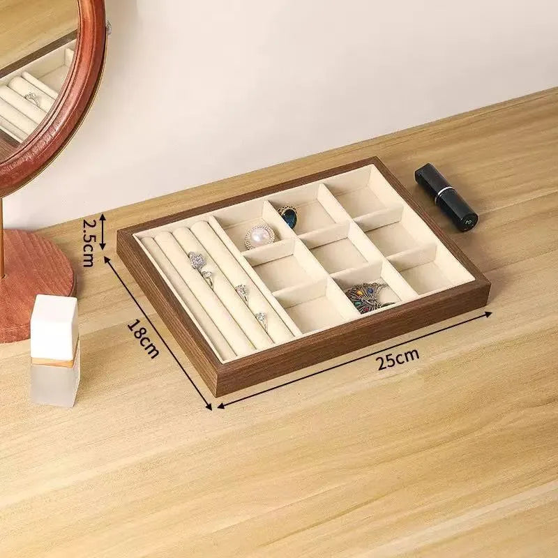 High-End Retro Bead Tray Large Capacity Necklace Bracelet Storage Earring Display Titanium Steel Jewelry Organizer Box