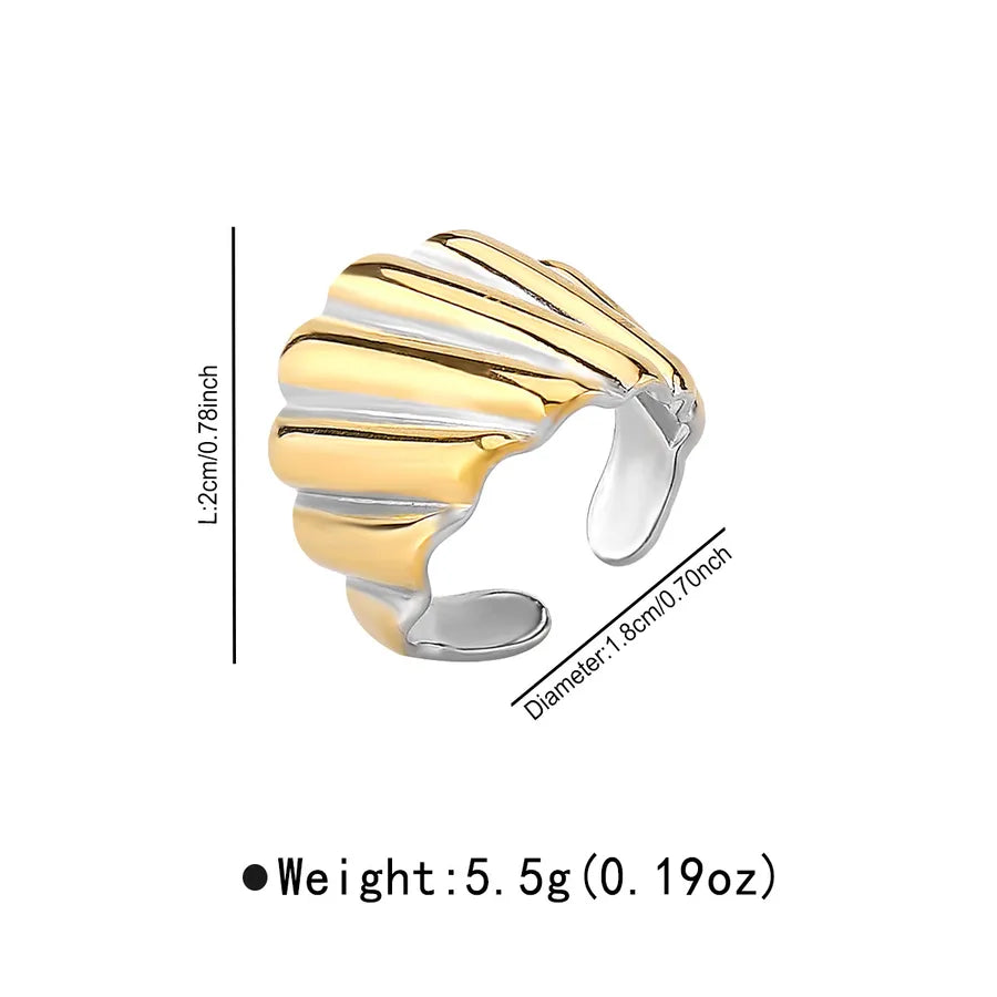 Wholesale Jewelry Retro Simple Style Geometric 304 Stainless Steel Mixed Metal Plating Open Rings