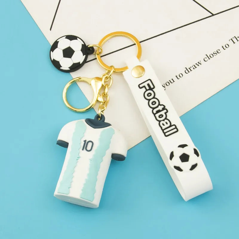 fashion letter football pvc unisex bag pendant keychain 1 piece