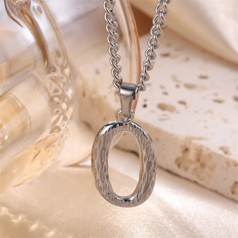 Wholesale Jewelry Sweet Simple Style Artistic Letter 201 Stainless Steel 304 Stainless Steel 18K Gold Plated Plating Pendant Necklace
