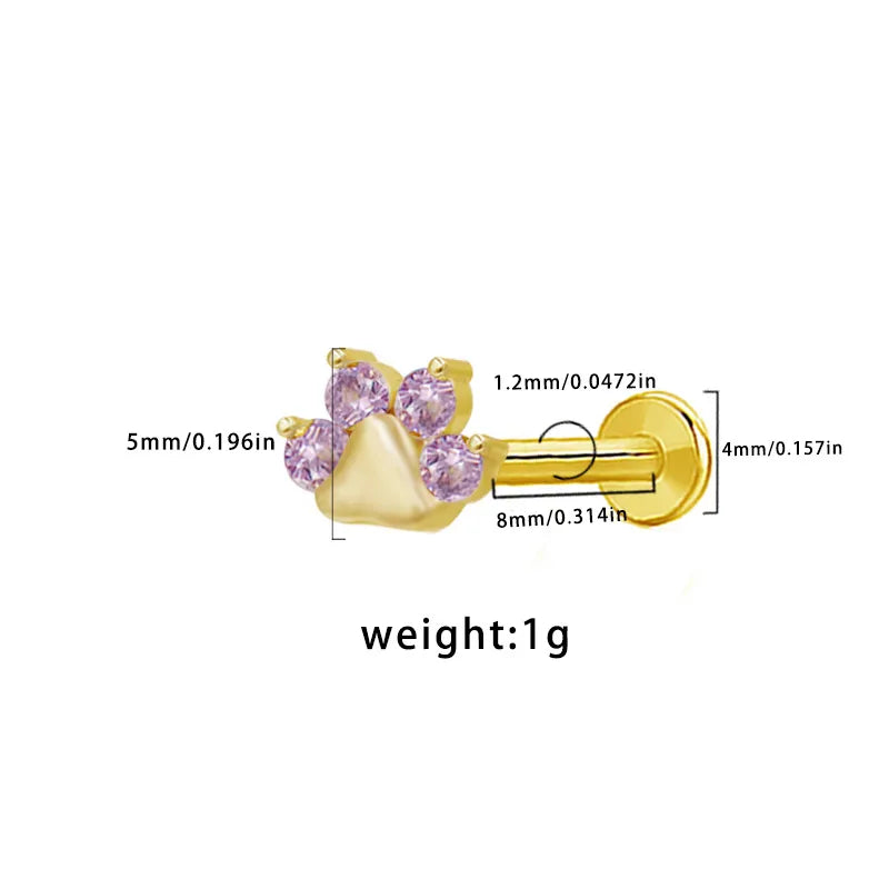 1 Piece Lip Rings Simple Style Cool Style Animal Snake Butterfly Arylic Resin Epoxy Plating Inlay Acrylic Rhinestones Zircon White Gold Plated Gold Plated Lip Rings