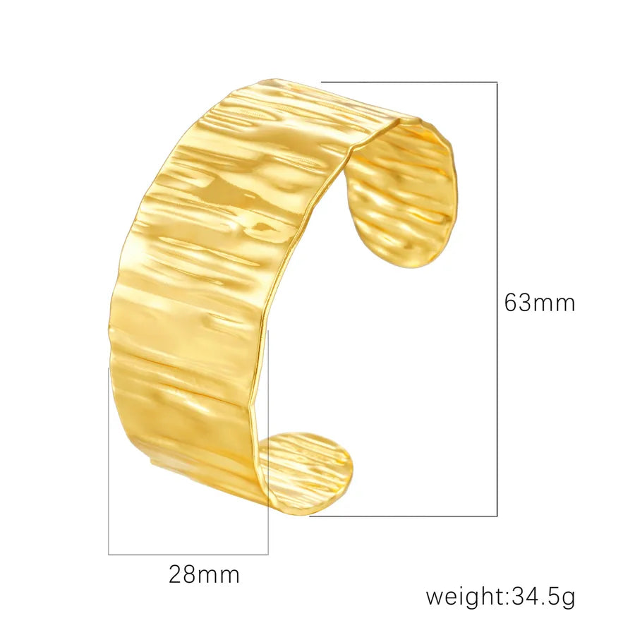 Retro Classic Style C Shape Geometric Flower 304 Stainless Steel Cuff Bracelets Wide Bracelet Bangle In Bulk