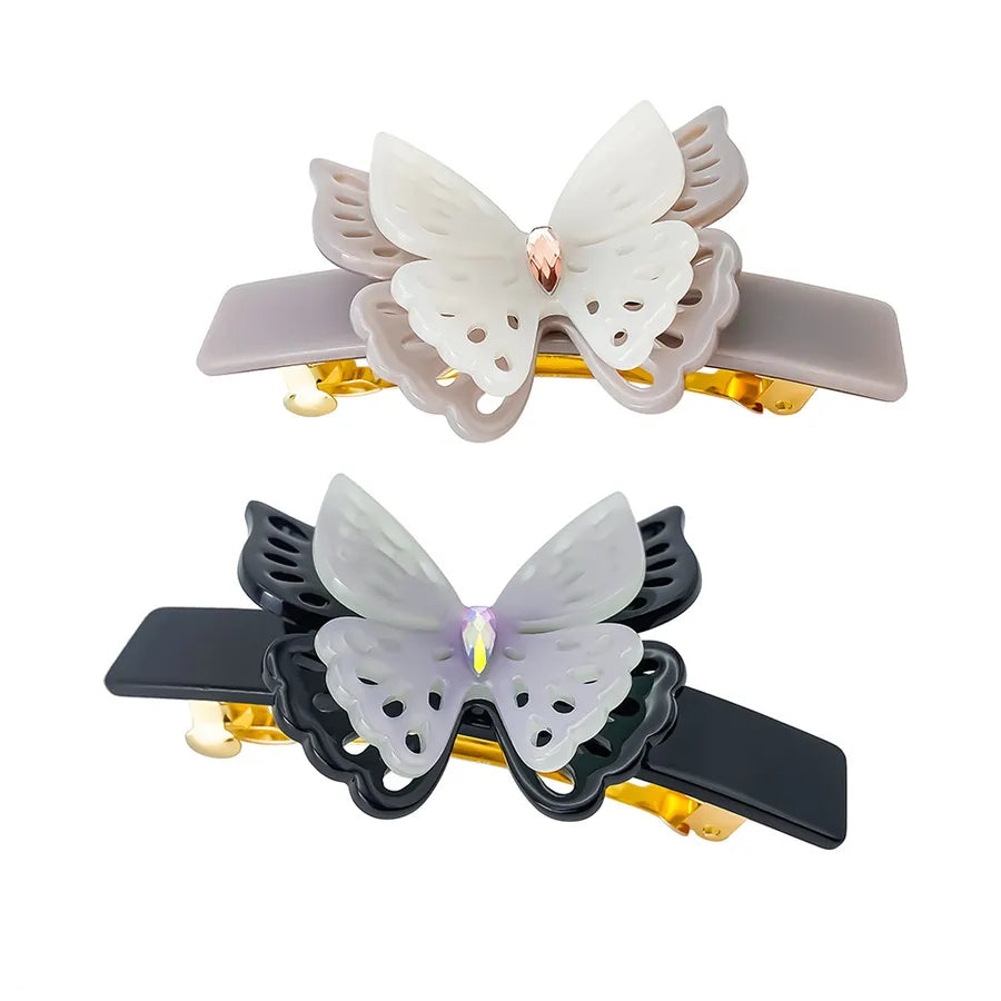Emanco Double Layer Butterfly Hair Claw Gradient Color Half Updo Shark Fin Clip Versatile Hair Accessories For Women
