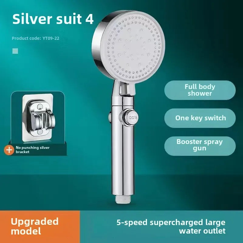 Pressurized Shower Head Shower Set Wholesale Black Samurai Home Bath Handheld Shower Head Bathroom Bracket