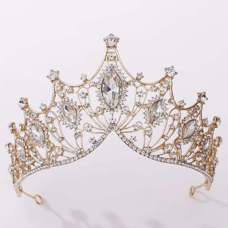 elegant crown artificial crystal alloy inlay rhinestones crown 1 piece