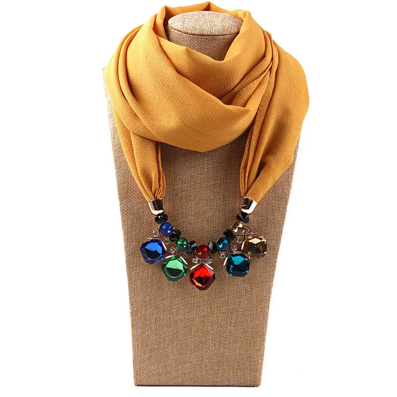 women's elegant solid color chiffon tassel scarf