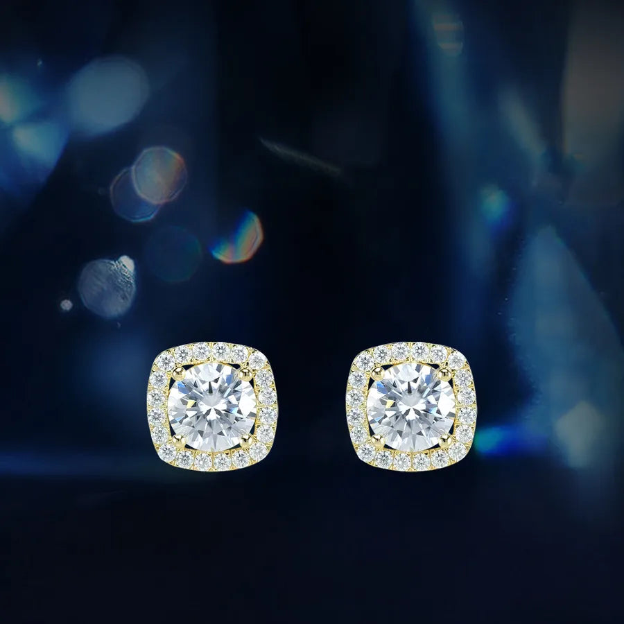 Ear Studs GRA Certificate Round Brilliant Cut Ear Studs