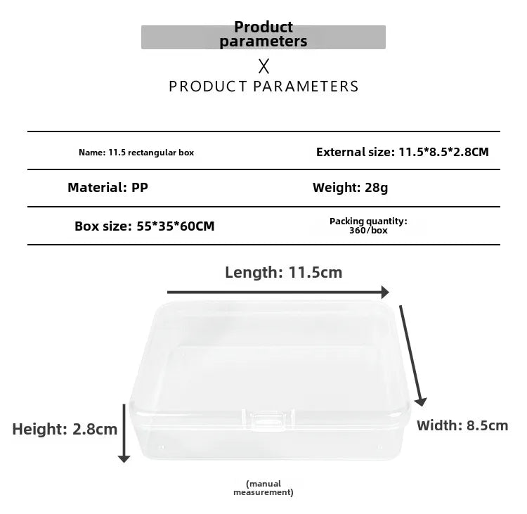 Transparent plastic packaging box hardware tools sample display box parts packaging box accessories Finishing Card storage box