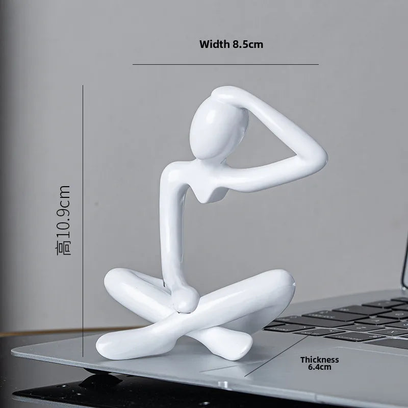 Niche abstract character thinker plastic crafts cute small decoration room decoration art living room decoration