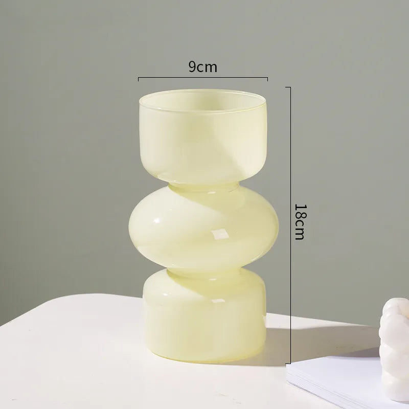 European-style retro glass vase personalized creative living room office water-raising flower arrangement container ornaments decorative crafts