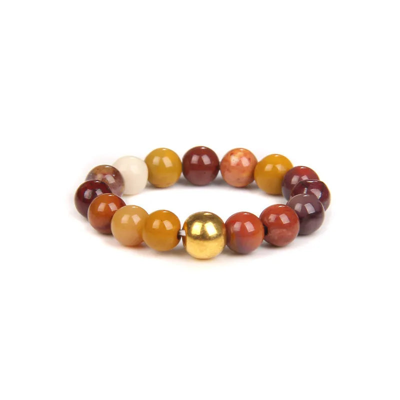 retro solid color natural stone beaded rings 1 piece