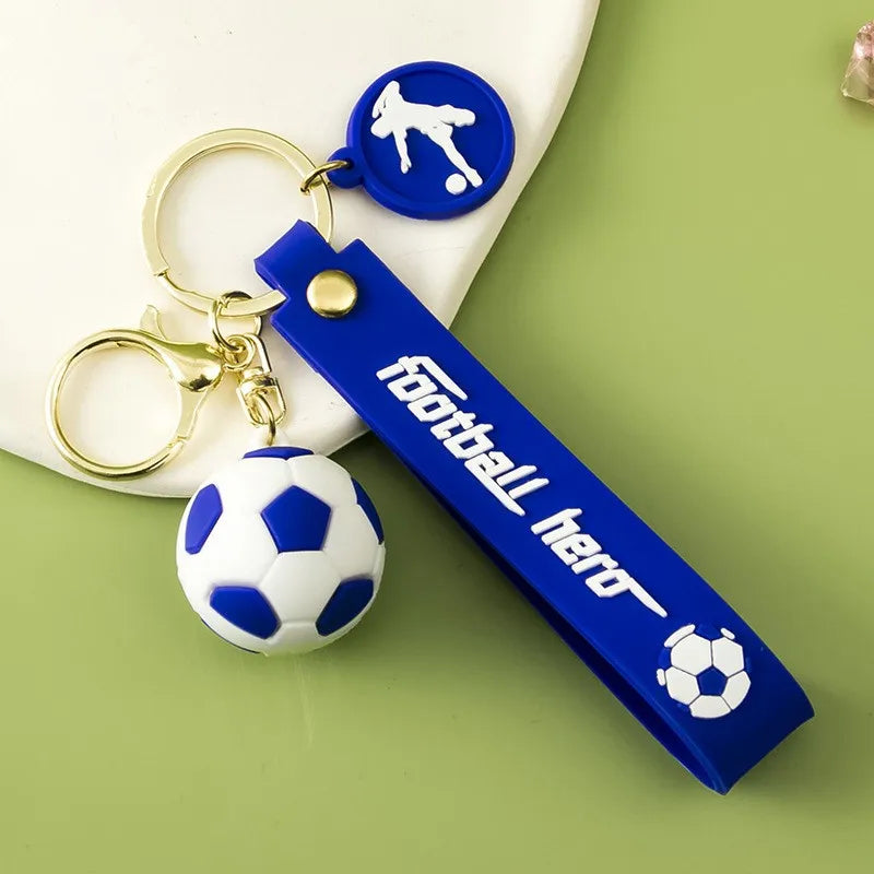 fashion letter football pvc unisex bag pendant keychain 1 piece