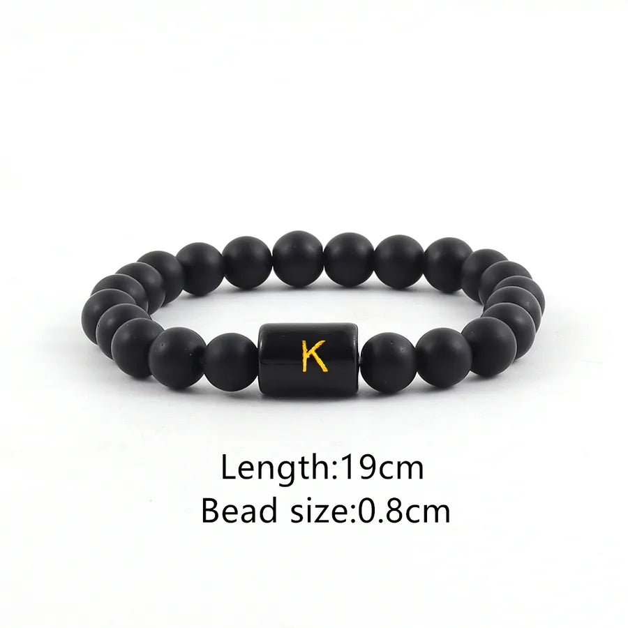 Elegant Vintage Style Simple Style Letter Glass Stone Men's Bracelets Men Beaded Bracelets