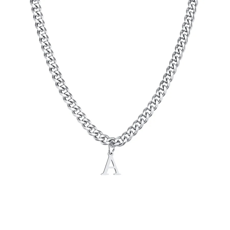 Simple Style Classic Style Letter 304 Stainless Steel Polishing Men's Pendant Necklace Men Pendant Necklaces