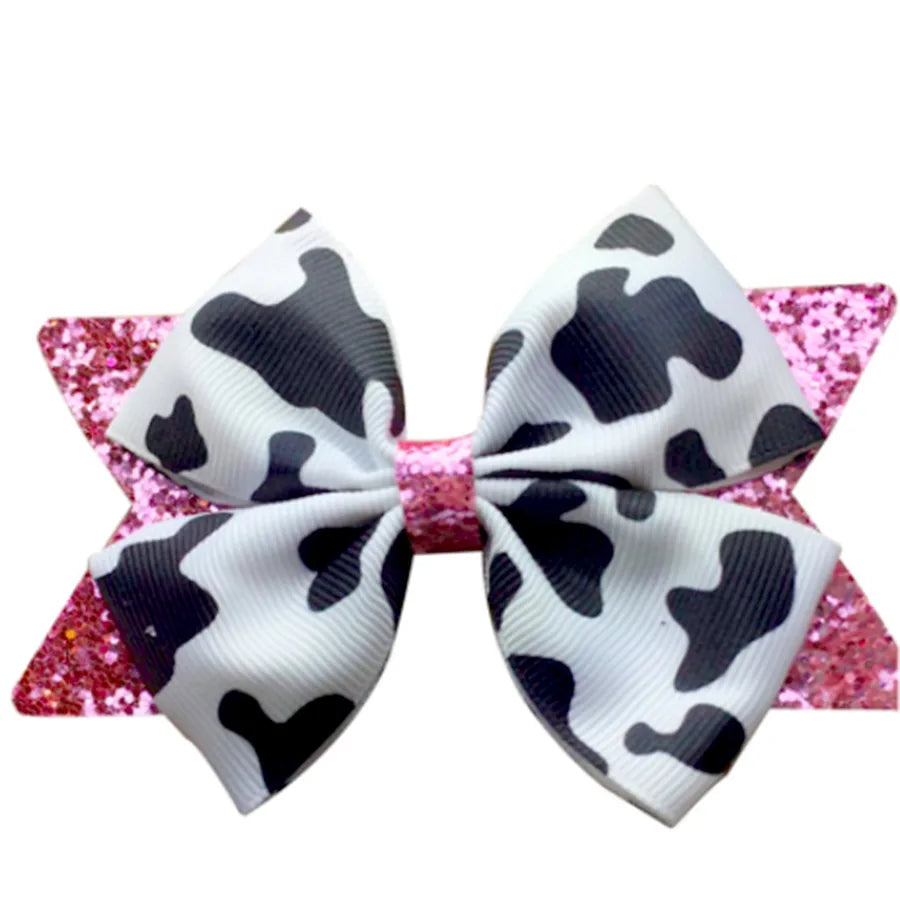Hot Selling  Milk Bow Western Denim cowgirl   Children's Hairpin