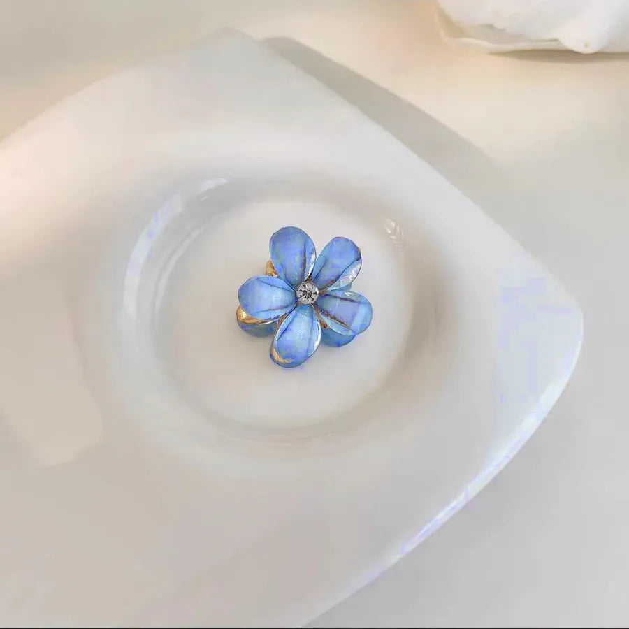 women's sweet flower alloy resin plating inlay rhinestones hair clip