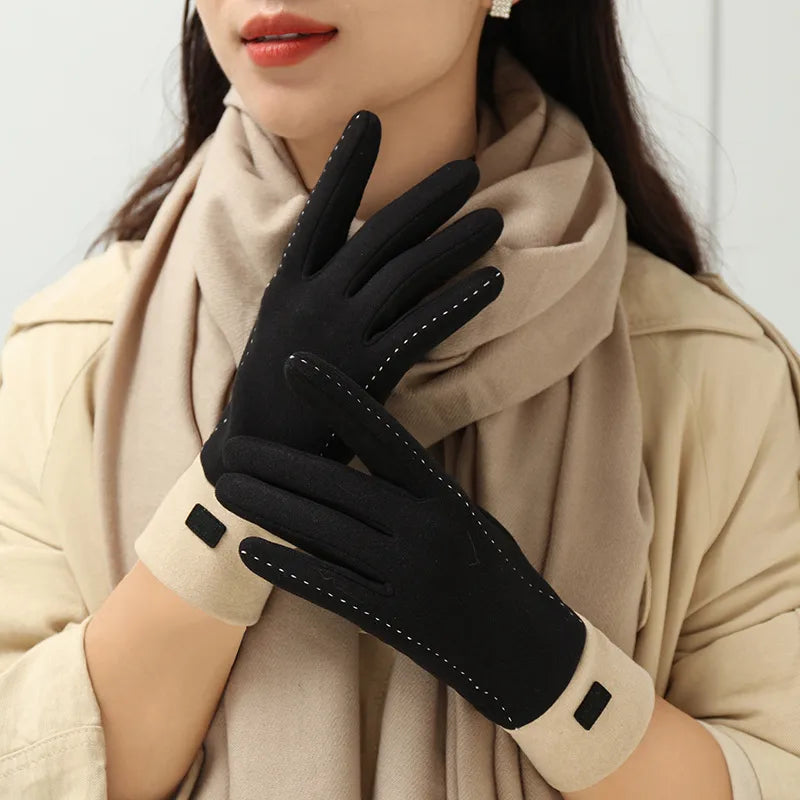 Women's Elegant Simple Style Color Block Gloves