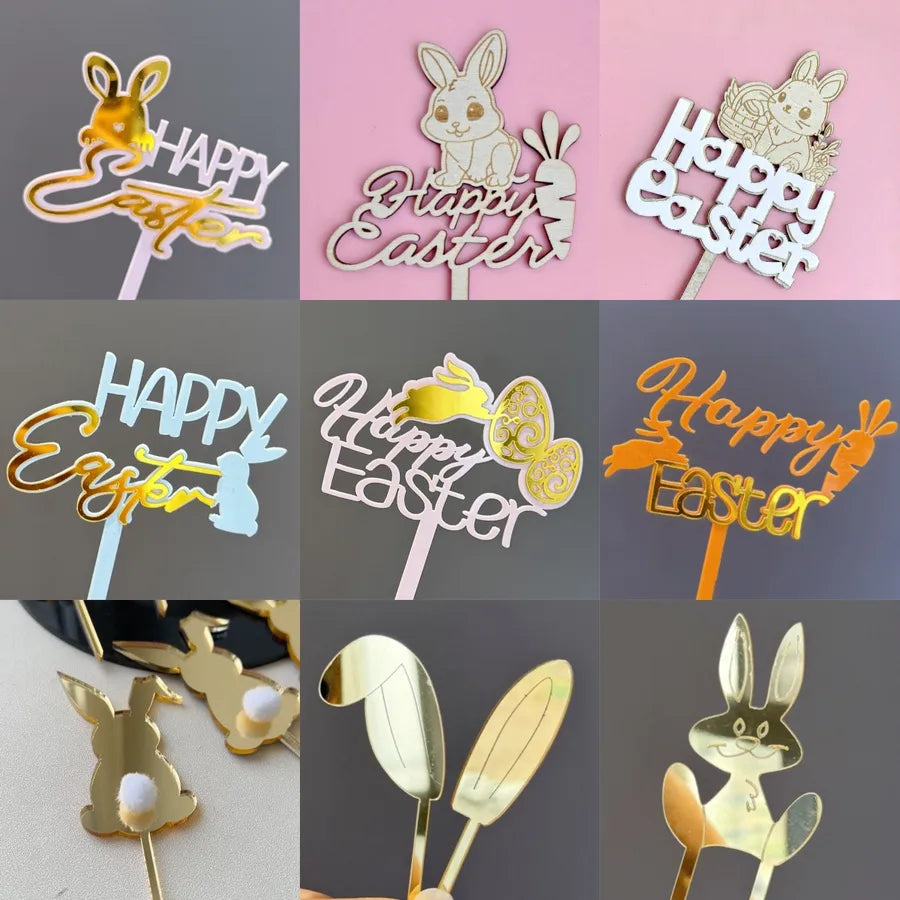 Easter Birthday Cute Rabbit Letter Acrylic Party Birthday Cake Decorating Supplies Party Supplies Cake Decorating Supplies 1 Piece