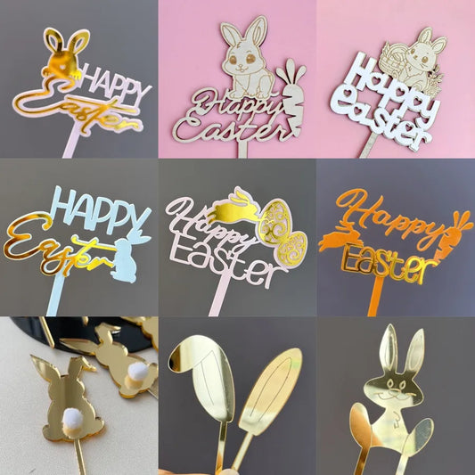 Easter Birthday Cute Rabbit Letter Acrylic Party Birthday Cake Decorating Supplies Party Supplies Cake Decorating Supplies 1 Piece